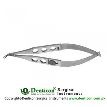 Troutman-Katzin Corneal Transplant Scissor Right - Strongly Curved - Small Blades - With Lock Stainless Steel, 10.5 cm - 4 1/4"
